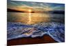 Colorful Seaside Beach Sunrise with Distant Mountains-West Coast Scapes-Mounted Photographic Print