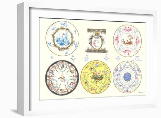 Colorful Sevres Plates-null-Framed Art Print