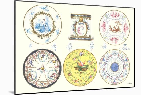 Colorful Sevres Plates-null-Mounted Art Print