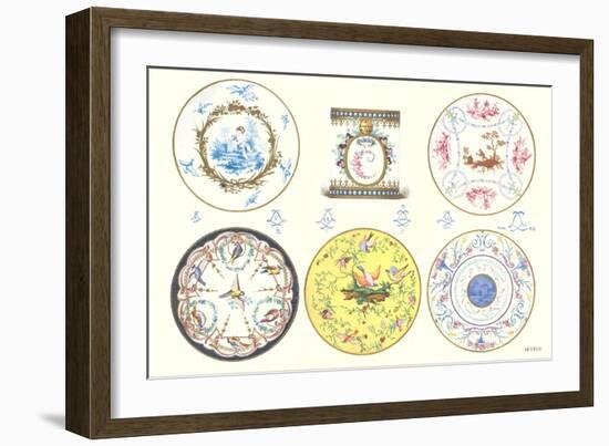 Colorful Sevres Plates-null-Framed Premium Giclee Print
