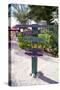 Colorful Signpost at Rum Point Cayman Islan-George Oze-Stretched Canvas