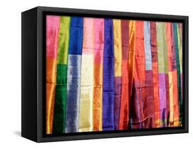 Colorful Silk Scarves at Edfu Market, Egypt-Michele Molinari-Framed Stretched Canvas