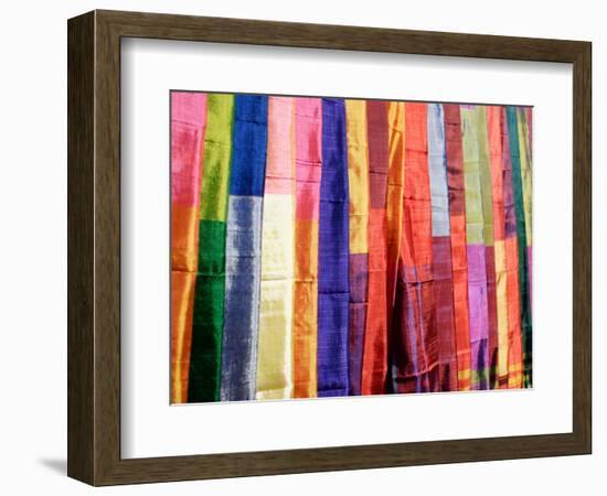 Colorful Silk Scarves at Edfu Market, Egypt-Michele Molinari-Framed Photographic Print