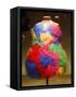 Colorful Silk Tulle Dress-null-Framed Stretched Canvas