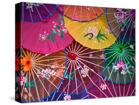 Colorful Silk Umbrellas, China-Keren Su-Stretched Canvas