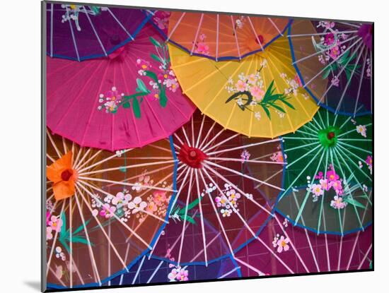 Colorful Silk Umbrellas, China-Keren Su-Mounted Premium Photographic Print