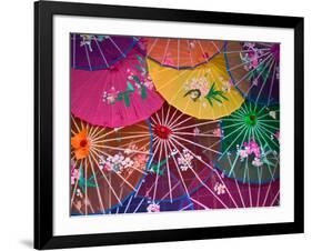 Colorful Silk Umbrellas, China-Keren Su-Framed Photographic Print