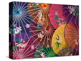 Colorful Silk Umbrellas, China-Keren Su-Stretched Canvas