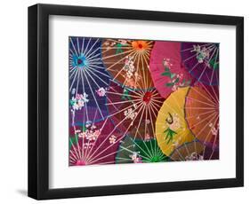 Colorful Silk Umbrellas, China-Keren Su-Framed Photographic Print