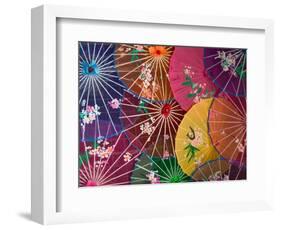 Colorful Silk Umbrellas, China-Keren Su-Framed Photographic Print