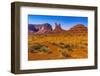 Colorful Sitting Hen Butte rock formation, Monument Valley, Utah.-William Perry-Framed Photographic Print