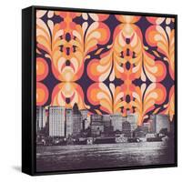 Colorful Skies above New York-Florent Bodart-Framed Stretched Canvas