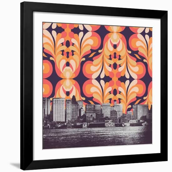 Colorful Skies above New York-Florent Bodart-Framed Giclee Print