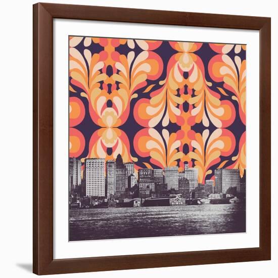 Colorful Skies above New York-Florent Bodart-Framed Giclee Print