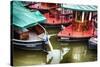 Colorful Small Boats Of Prague-George Oze-Stretched Canvas