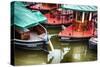 Colorful Small Boats Of Prague-George Oze-Stretched Canvas