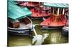 Colorful Small Boats Of Prague-George Oze-Stretched Canvas