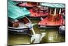 Colorful Small Boats Of Prague-George Oze-Mounted Photographic Print