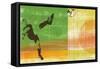 Colorful soccer action-null-Framed Stretched Canvas