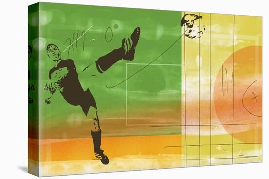 Colorful soccer action-null-Stretched Canvas