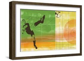 Colorful soccer action-null-Framed Giclee Print