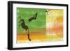 Colorful soccer action-null-Framed Giclee Print