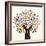 Colorful Solidarity Design Tree-cienpies-Framed Art Print