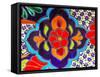 Colorful Souvenir Ceramic Red Blue Flowers Pot Decoration Dolores Hidalgo Mexico-William Perry-Framed Stretched Canvas