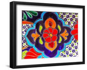 Colorful Souvenir Ceramic Red Blue Flowers Pot Decoration Dolores Hidalgo Mexico-William Perry-Framed Premium Photographic Print