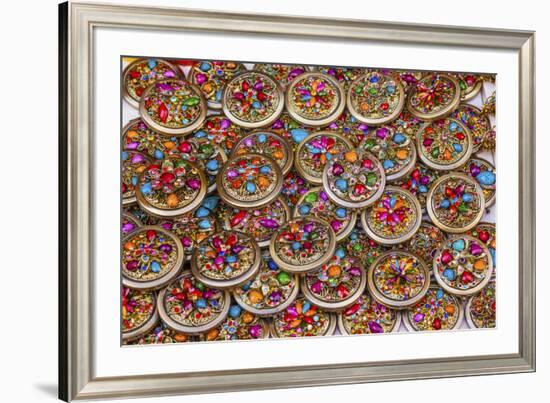 Colorful Souvenir Jewelry, Guanajuato, Mexico-William Perry-Framed Premium Photographic Print