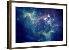 Colorful Space Nebula-pitris-Framed Art Print