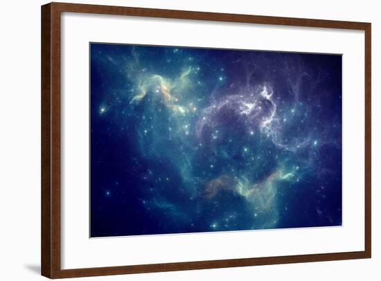 Colorful Space Nebula-pitris-Framed Art Print