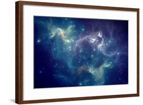Colorful Space Nebula-pitris-Framed Art Print