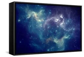 Colorful Space Nebula-pitris-Framed Stretched Canvas