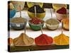 Colorful Spices at Bazaar, Luxor, Egypt-Adam Jones-Stretched Canvas
