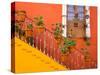 Colorful Stairs and House with Potted Plants, Guanajuato, Mexico-Julie Eggers-Stretched Canvas