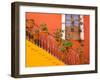 Colorful Stairs and House with Potted Plants, Guanajuato, Mexico-Julie Eggers-Framed Premium Photographic Print