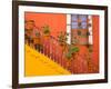 Colorful Stairs and House with Potted Plants, Guanajuato, Mexico-Julie Eggers-Framed Photographic Print