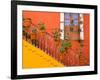 Colorful Stairs and House with Potted Plants, Guanajuato, Mexico-Julie Eggers-Framed Photographic Print