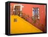 Colorful Stairs and House with Potted Plants, Guanajuato, Mexico-Julie Eggers-Framed Stretched Canvas