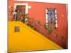 Colorful Stairs and House with Potted Plants, Guanajuato, Mexico-Julie Eggers-Mounted Photographic Print