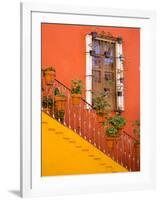 Colorful Stairs and House with Potted Plants, Guanajuato, Mexico-Julie Eggers-Framed Photographic Print