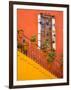 Colorful Stairs and House with Potted Plants, Guanajuato, Mexico-Julie Eggers-Framed Photographic Print