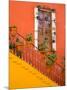 Colorful Stairs and House with Potted Plants, Guanajuato, Mexico-Julie Eggers-Mounted Photographic Print