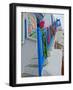 Colorful Stairs and Railing in Mykonos-Markus Bleichner-Framed Art Print