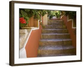 Colorful Stairways, Chania, Crete, Greece-Darrell Gulin-Framed Photographic Print