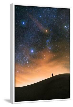 Colorful Stars Sky In White Sands Monument Over Sand Dunes With Silhouette And Horizon Air Glow Mounted Photo David Chang Allposters Com