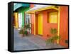 Colorful Street Front, Isla Mujeres, Quintana Roo, Mexico-Julie Eggers-Framed Stretched Canvas