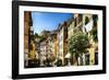 Colorful Street in Riomaggiore, Liguria, Italy-George Oze-Framed Photographic Print