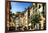 Colorful Street in Riomaggiore, Liguria, Italy-George Oze-Framed Photographic Print